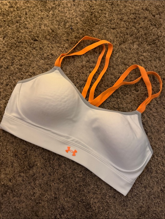 Under Armour Other - Under Armour White Sports Bra with Orange Straps padded